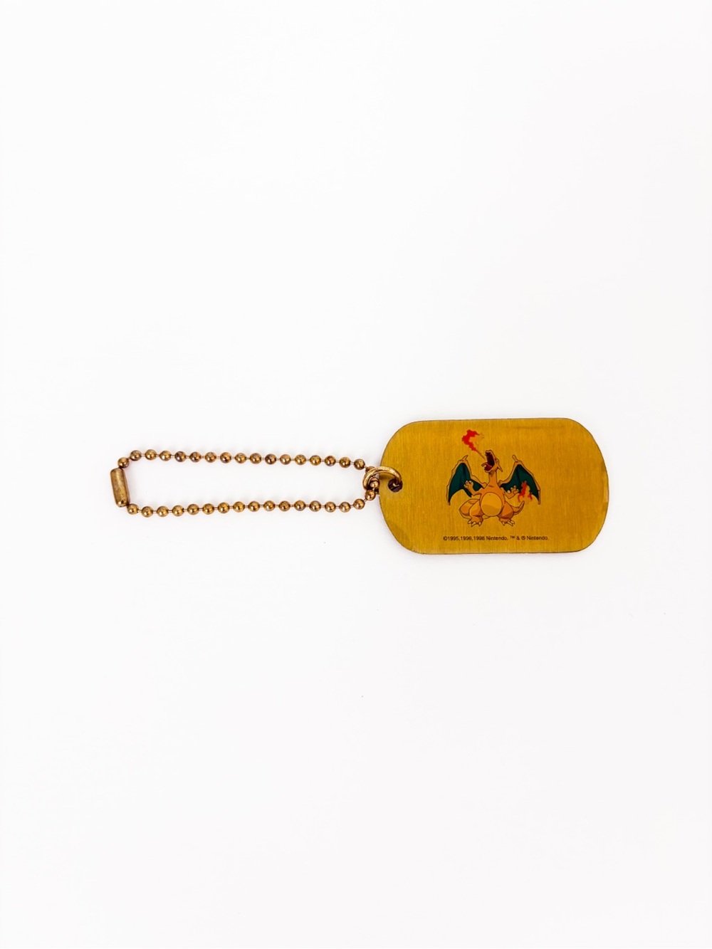 1998 Pokemon Charizard Dog Tag Key Chain Tag Got To Catch Them All #06